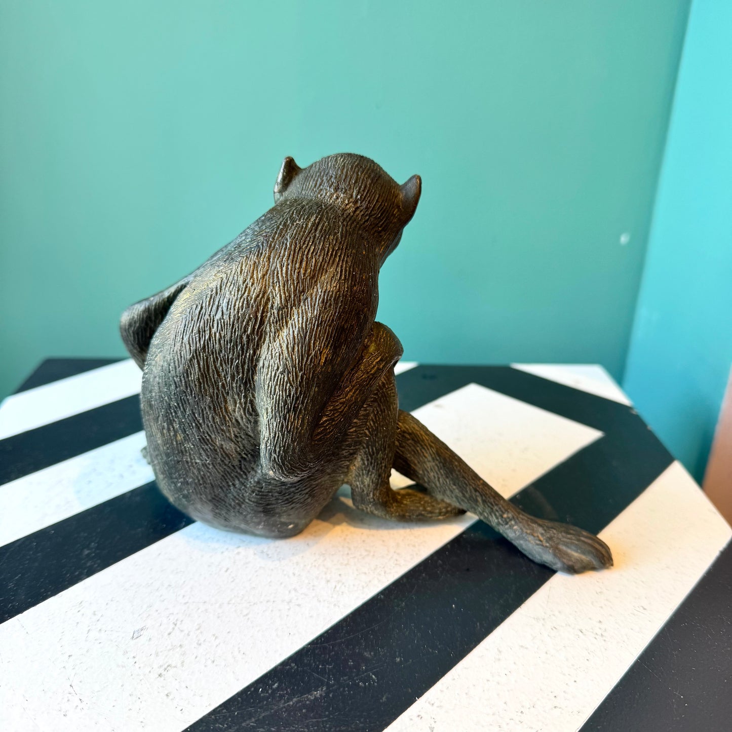 Vintage Bronze Maitland Smith Style Monkey Statue