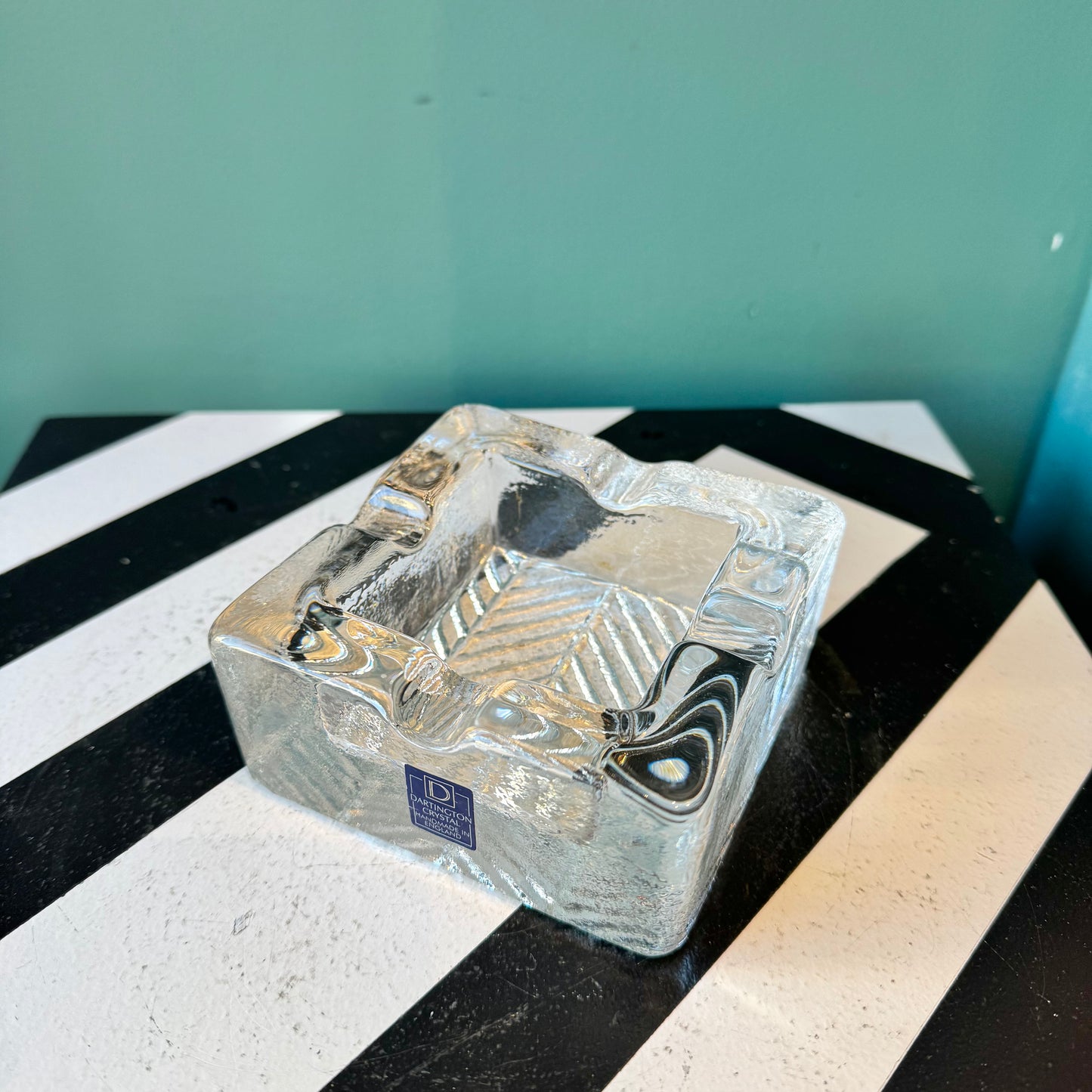 Vintage Dartington Crystal Square Ashtray