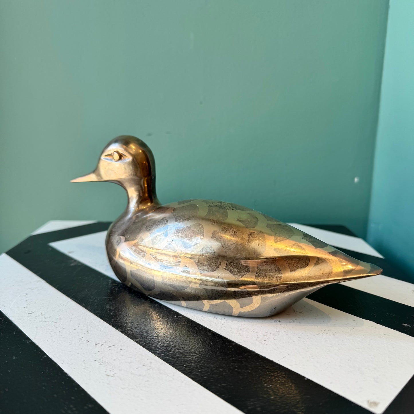 Vintage Brass Mallard Duck Figurine