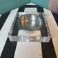 Vintage Textured Lucite and Chrome Ashtray