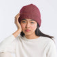 Grid Knit Beanie: Wine Red