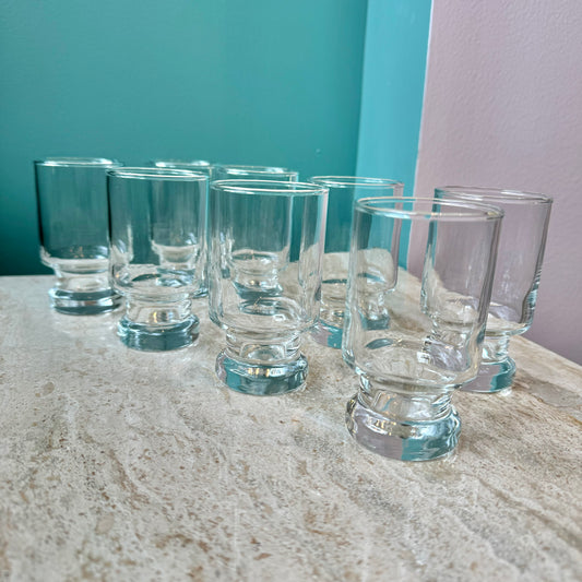 Set of 8 Mid Century Footed Juice Glasses