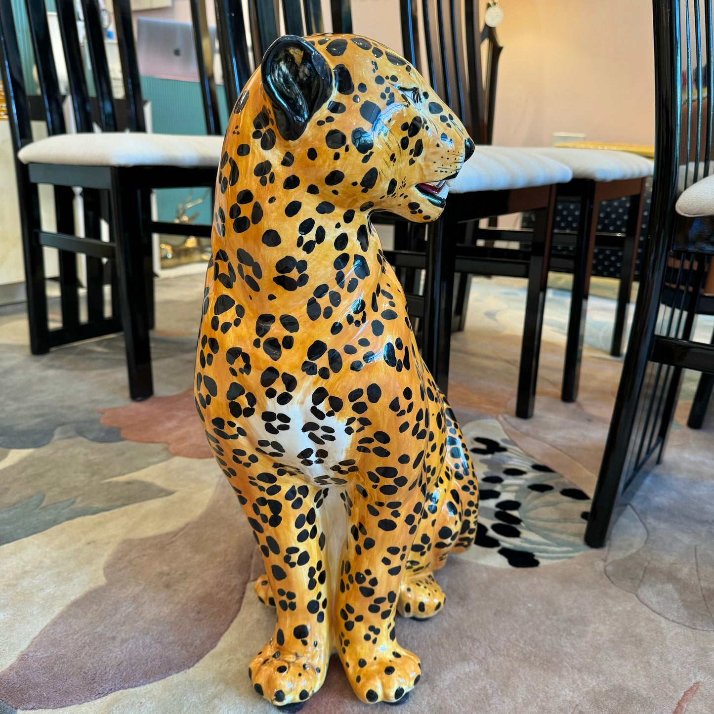 Vintage Ceramic Leopard Statue (as is)