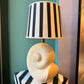 Vintage Ceramic Shell Lamp with Stripe Shade