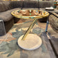 Vintage Brass and Lacquer Asymmetrical Side Table by Casprini