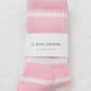 Striped Boyfriend Socks: Pink White Stripe