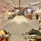 Vintage White Ruffle Murano Glass Pendant Chandelier