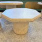 Vintage Set of 3 Octagonal Faux Travertine Nesting Mushroom Tables