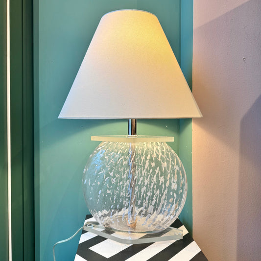 Vintage Glass and Lucite Table Lamp