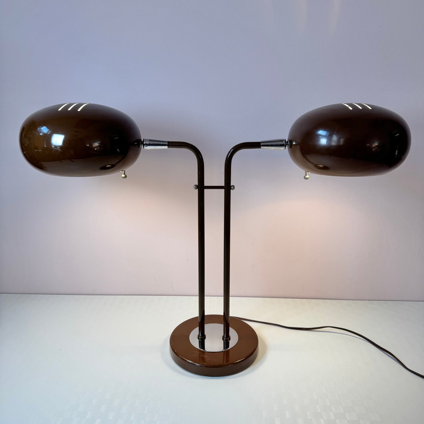 Mid Century Gerald Thurston Style Double Desk Lamp