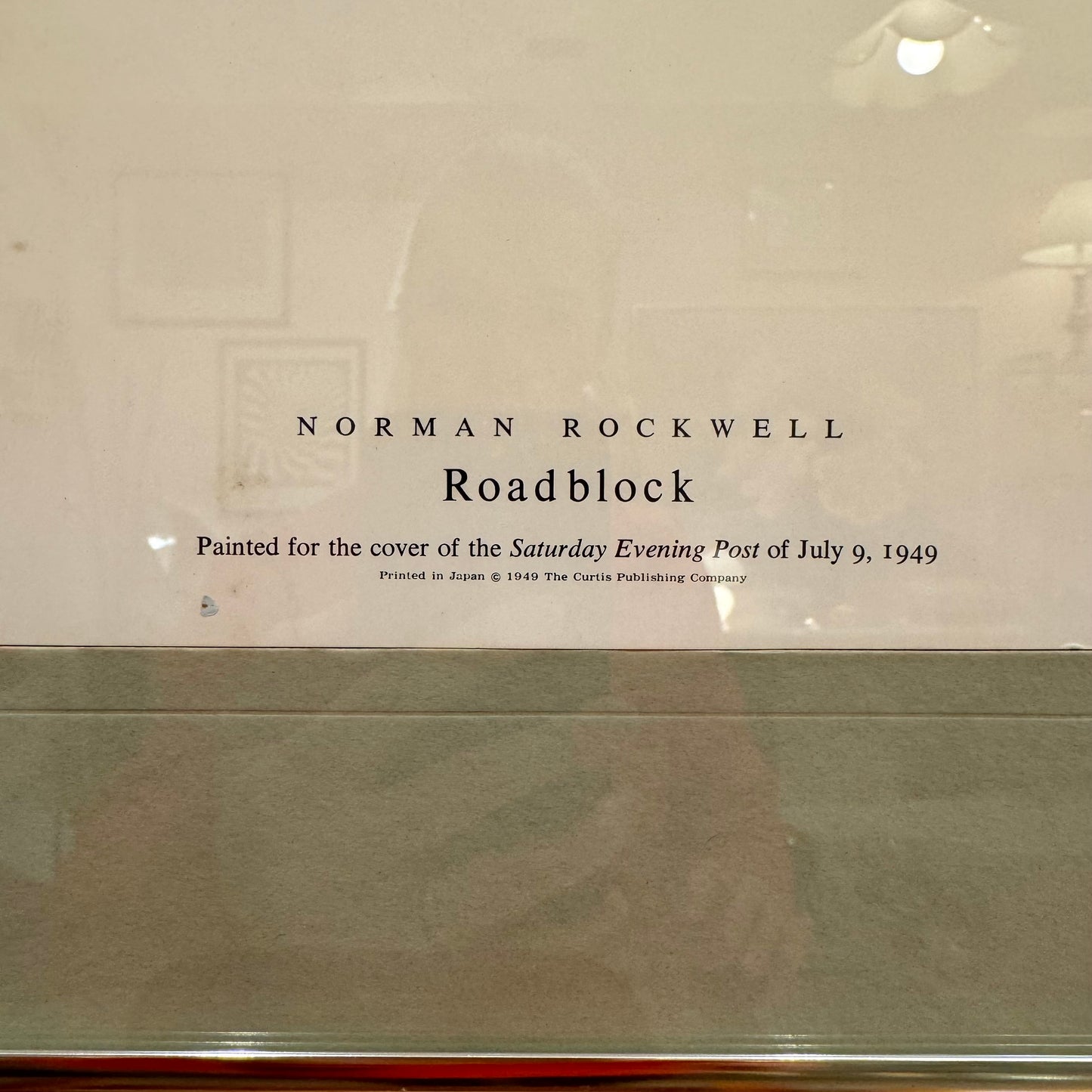 Vintage 1940’s Norman Rockwell ‘Roadblock’ Framed Poster