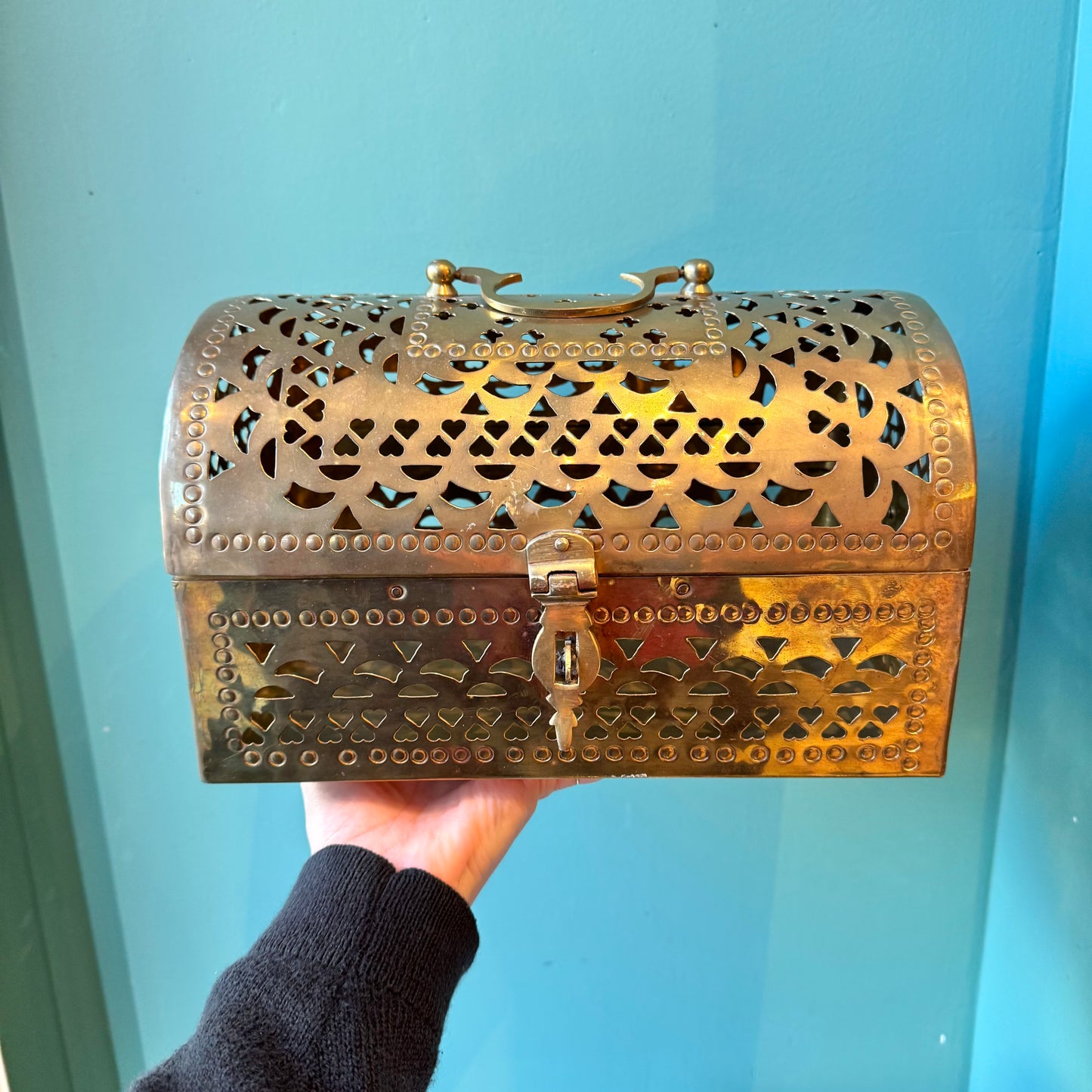 Set of 3 Vintage Indian Brass Nesting Boxes