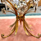 Vintage Italian Gold Gilt Floral Bouquet Wheat Sheaf Side Table