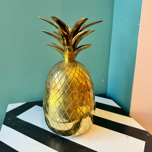 Vintage Brass Pineapple Box 9"