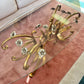 Vintage Italian Gold Gilt Floral Bouquet Wheat Sheaf Coffee Table