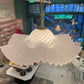 Vintage White Ruffle Murano Glass Pendant Chandelier