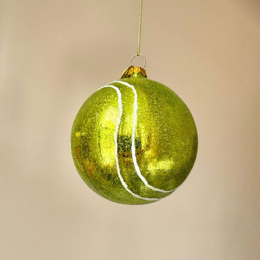 Tennis Ball Glass Ornament