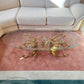 Vintage Italian Gold Gilt Floral Bouquet Wheat Sheaf Coffee Table