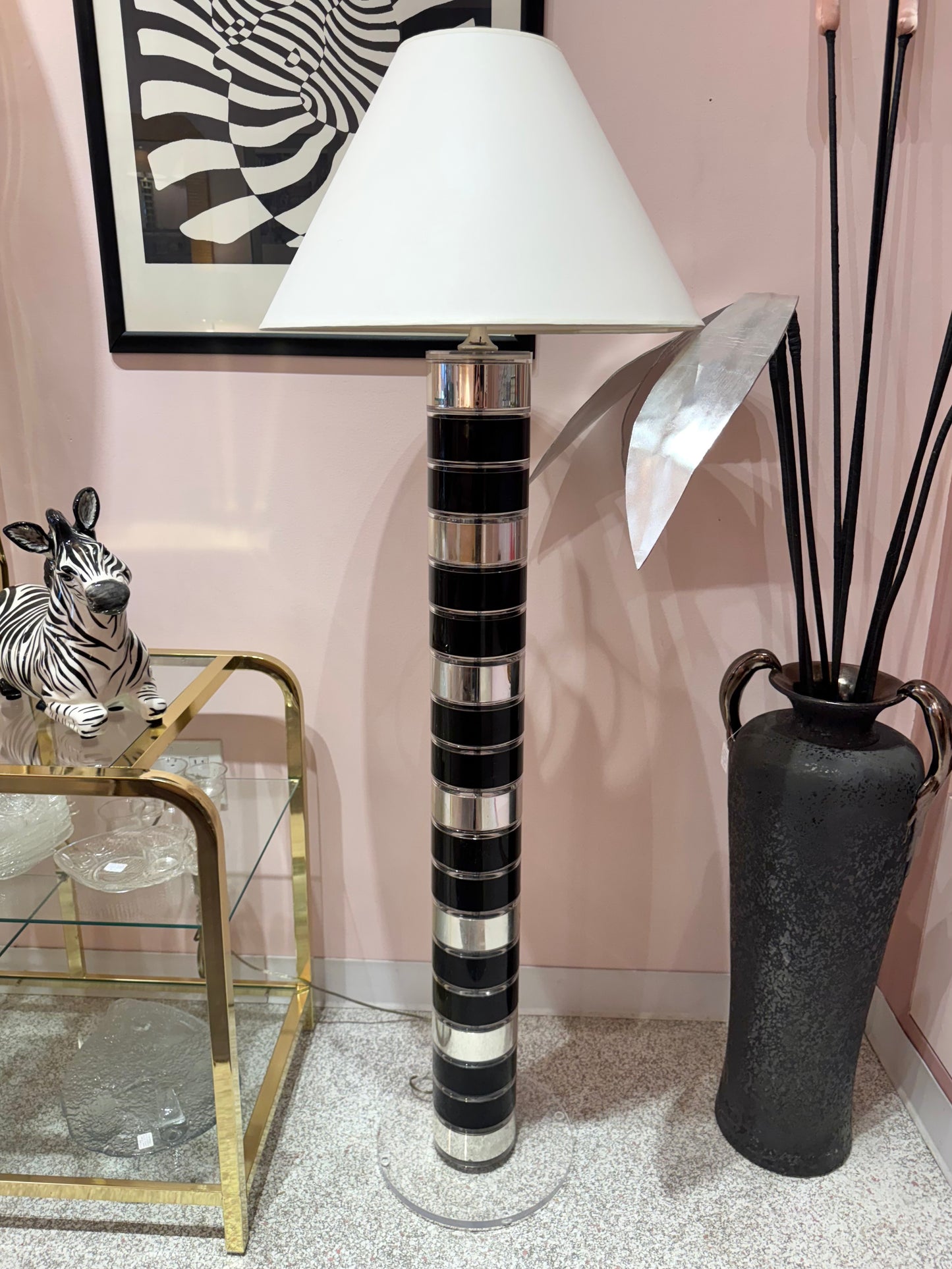 Vintage Stacked Lucite Floor Lamp by Optique