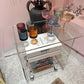 Vintage 3 Tier Lucite Rolling Cart/Shelf