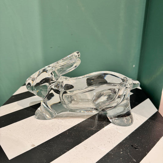 Vintage Crystal Bunny Candy Dish