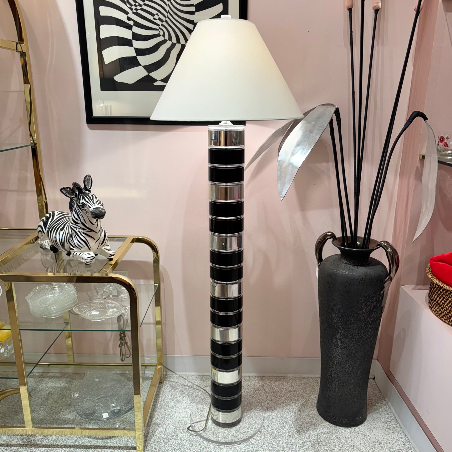 Vintage Stacked Lucite Floor Lamp by Optique