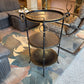 Vintage Three Tier Circular Black and Gold Garland Accent/Side Table