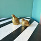 Pair of Vintage Brass Quail Figurines