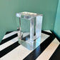 Vintage Karl Springer Style Lucite Block Bookend