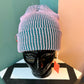 Rib Knit Beanie: Teal Lilac