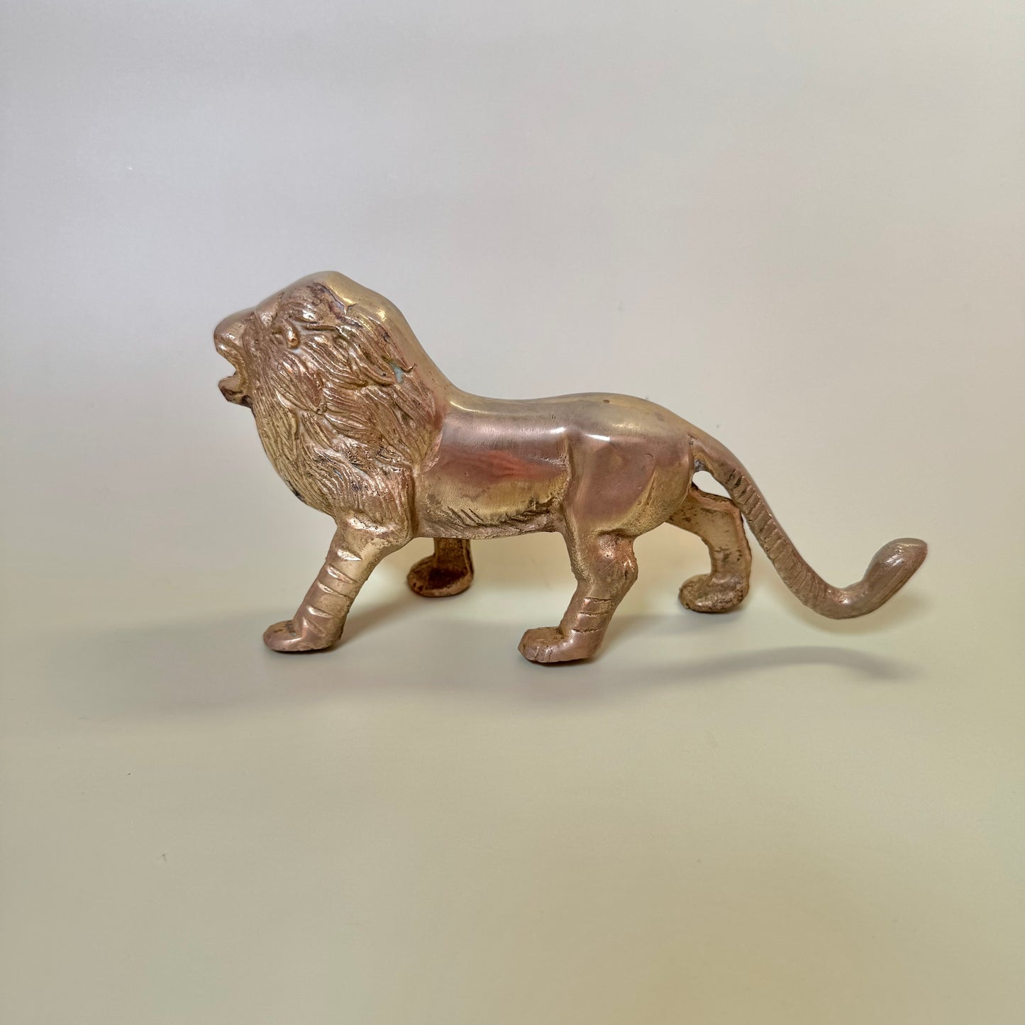 Vintage Brass Lion Statue