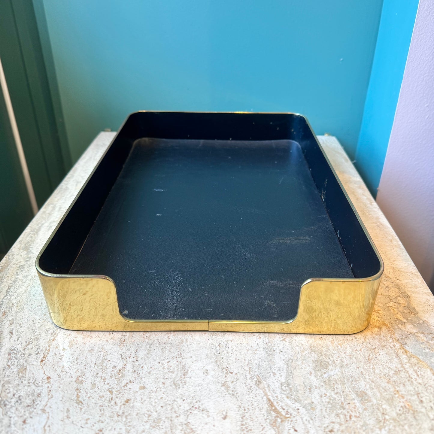 Vintage Brass Desk Tray by Smith Metal Arts Radius One/item