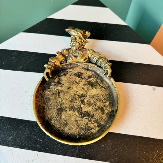 Vintage Brass Man Catchall Dish