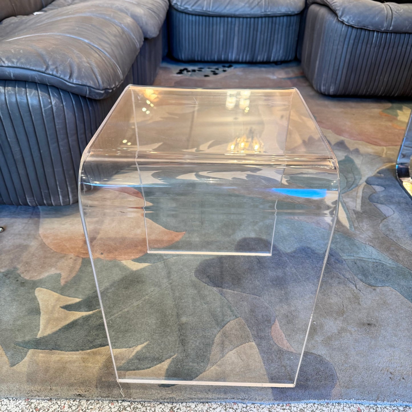 Small Vintage Lucite Waterfall Side Table