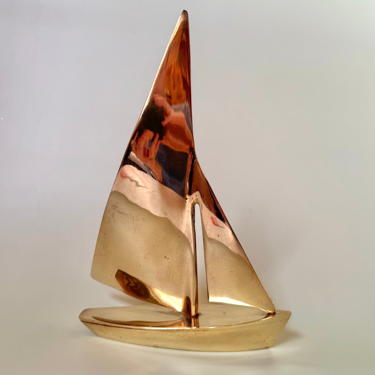 Vintage Brass Sailboat Statue