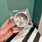 Vintage Textured Lucite and Chrome Ashtray