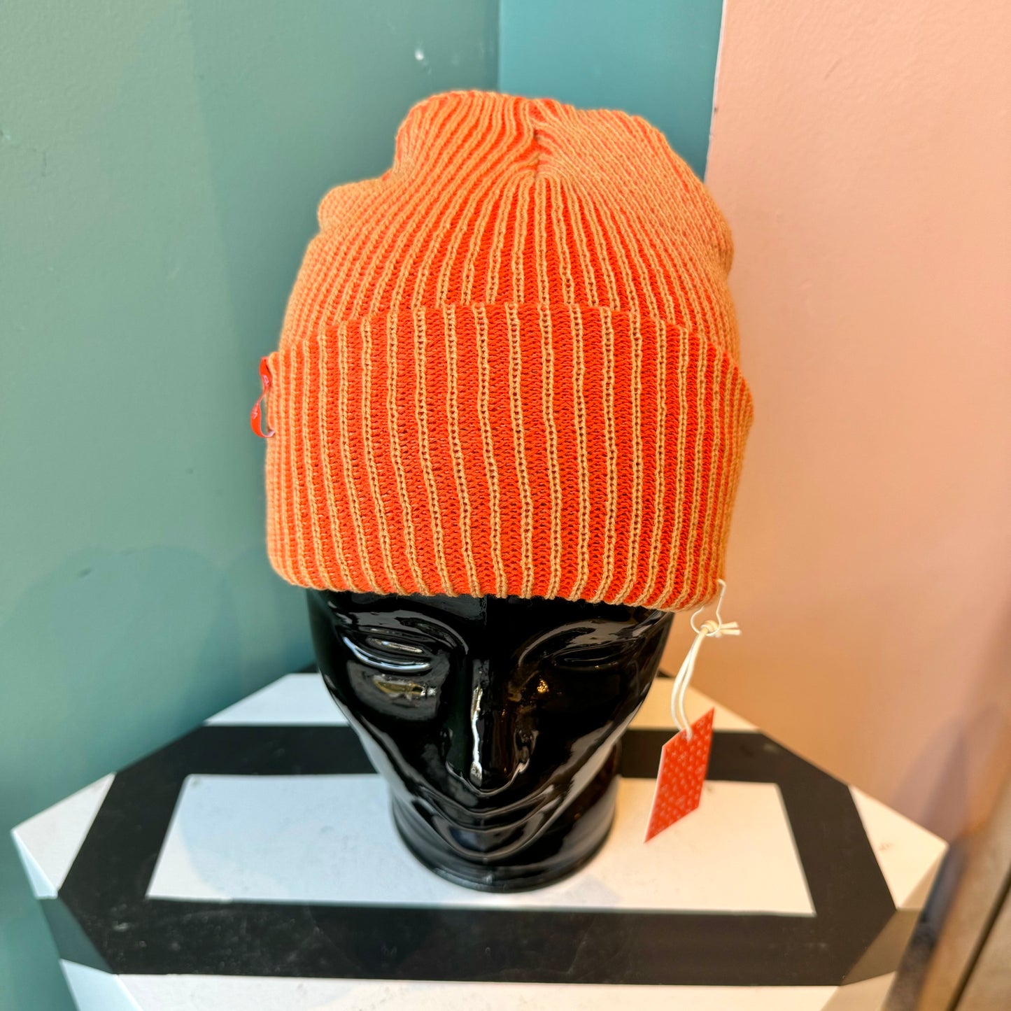 Rib Knit Beanie: Camel Poppy