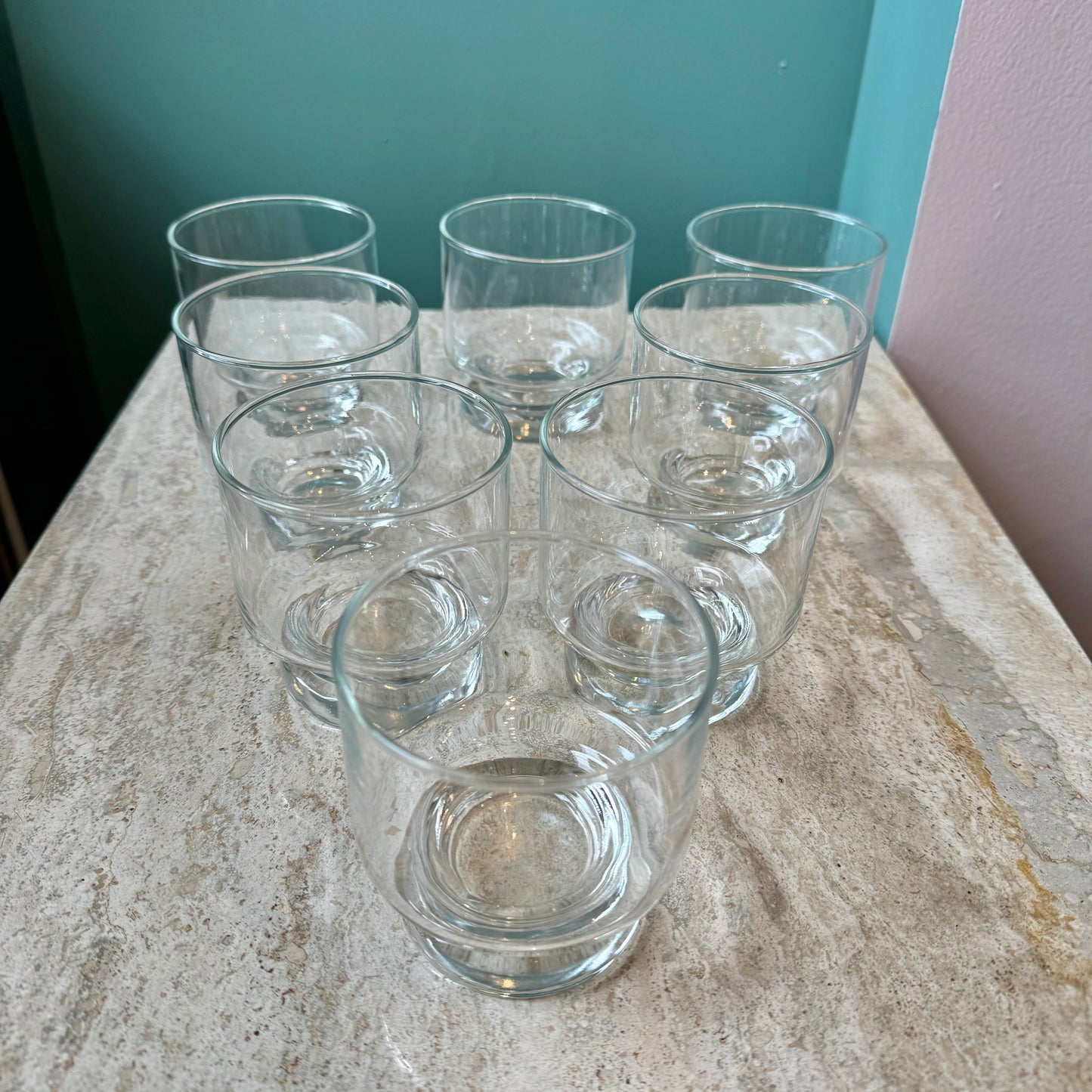 Set of 8 Mid Century Footed Rocks Cocktail Glasses