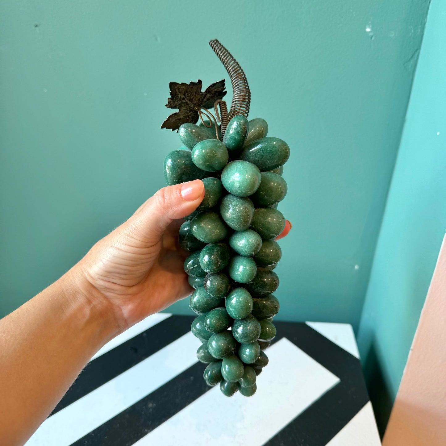 Mid Century Aventurine Stone Bunch of Grapes