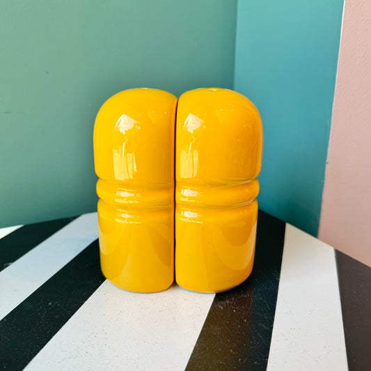 Vintage Yellow Italian Ceramic Salt & Pepper Shakers