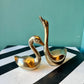 Pair of Vintage Brass Swans