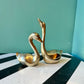 Pair of Vintage Brass Swans