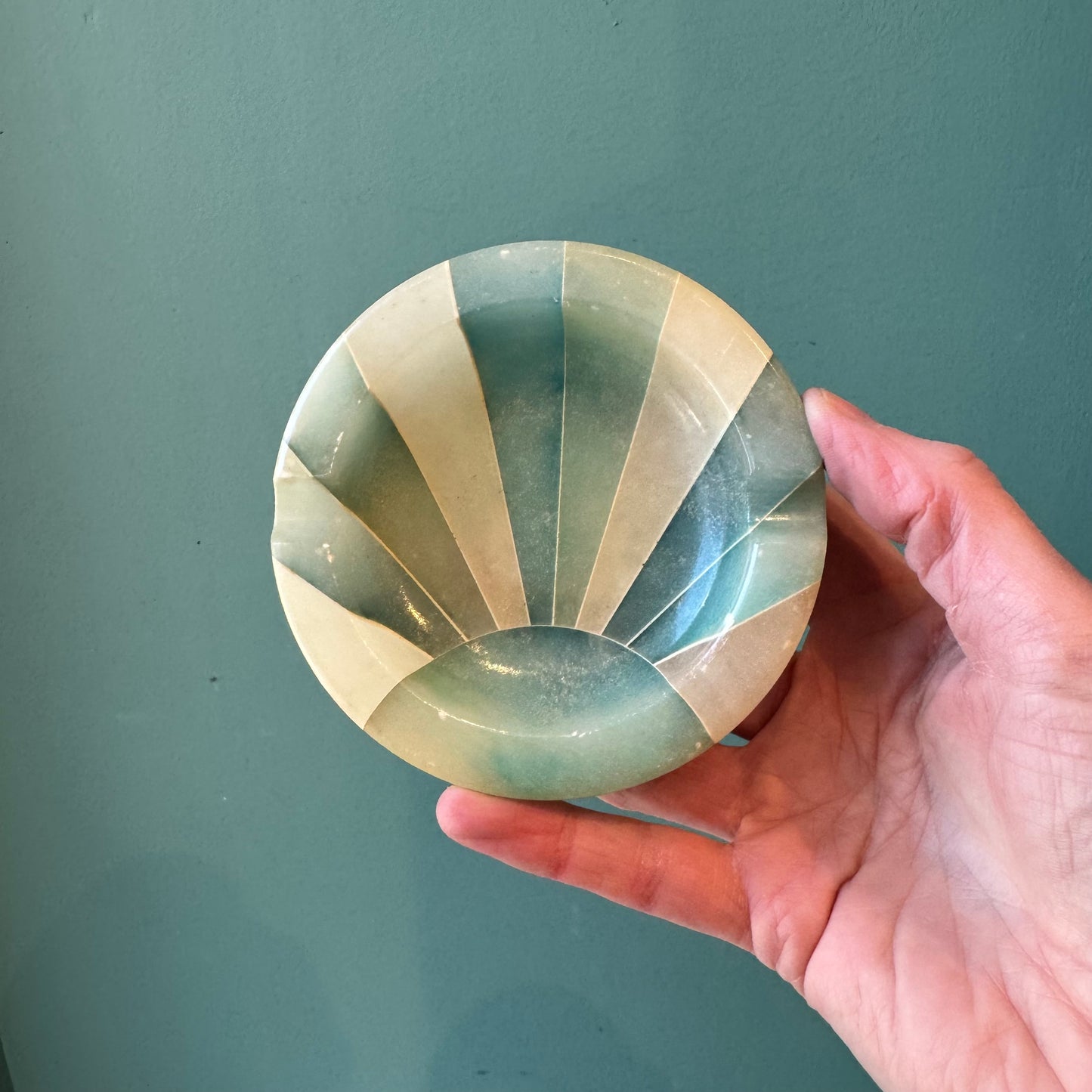 Vintage Sunburst Stone Ashtray