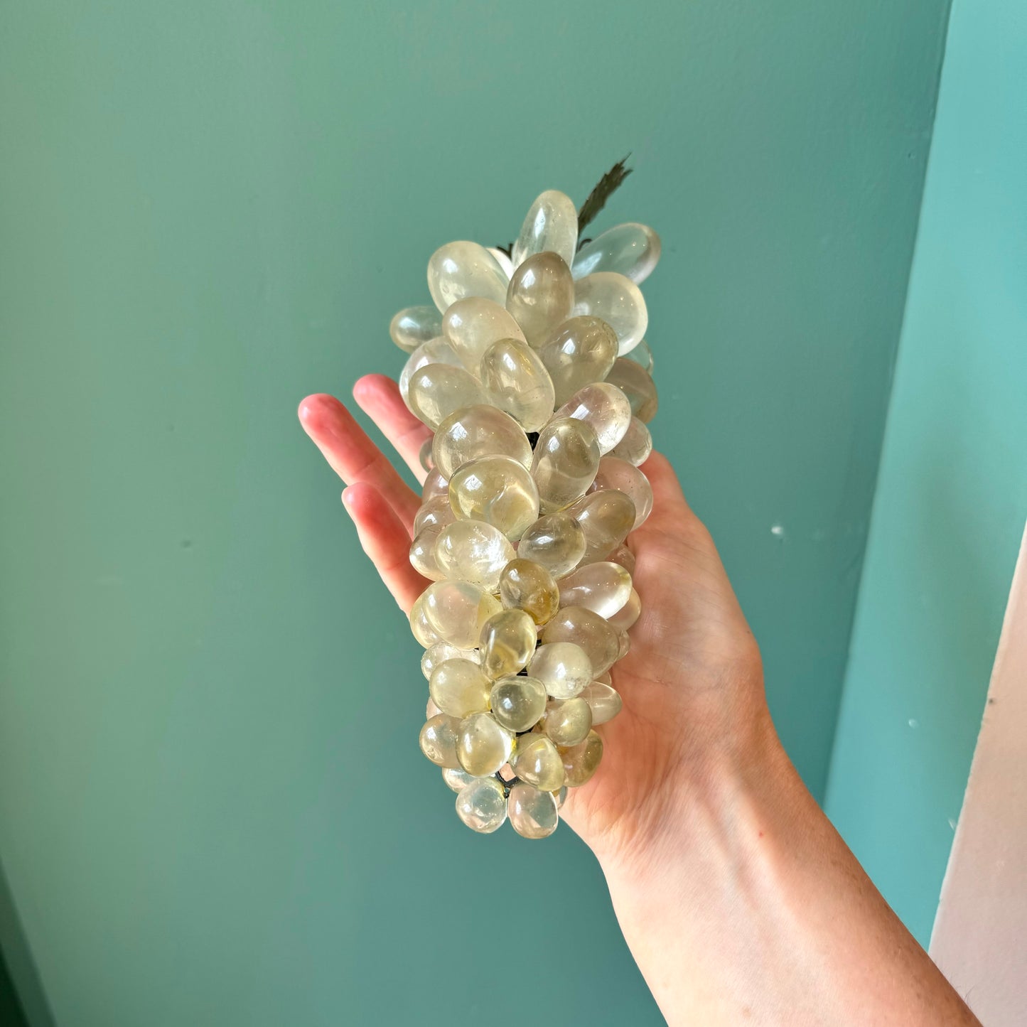 Mid Century Bunch of Large Clear Glass Grapes