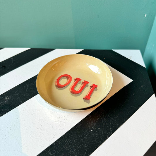 Oui Round Enamel Tray