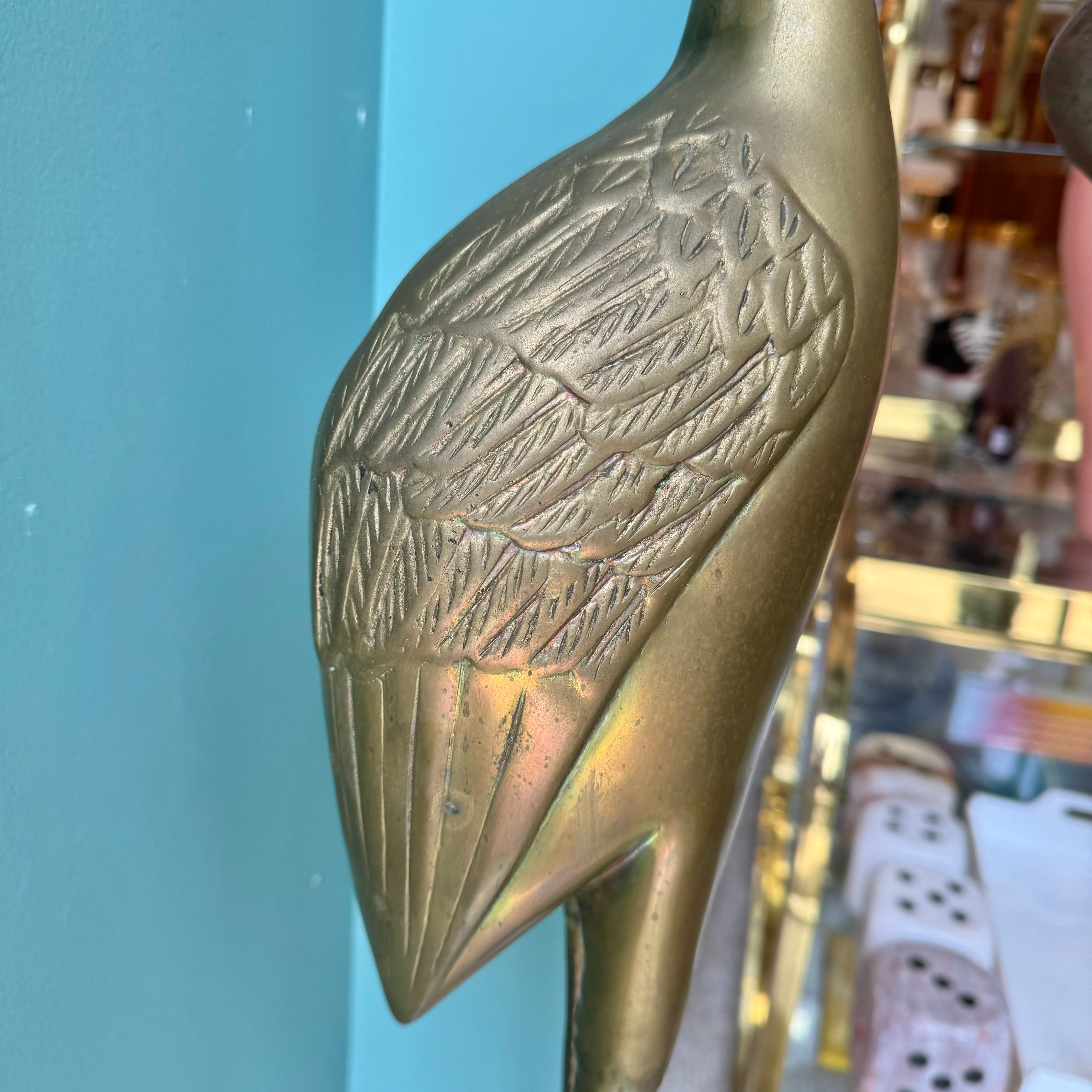 Brass Crane bird | selling XXL | Vintage 60's