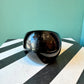 Mid Century Black Glass Orb Ashtray