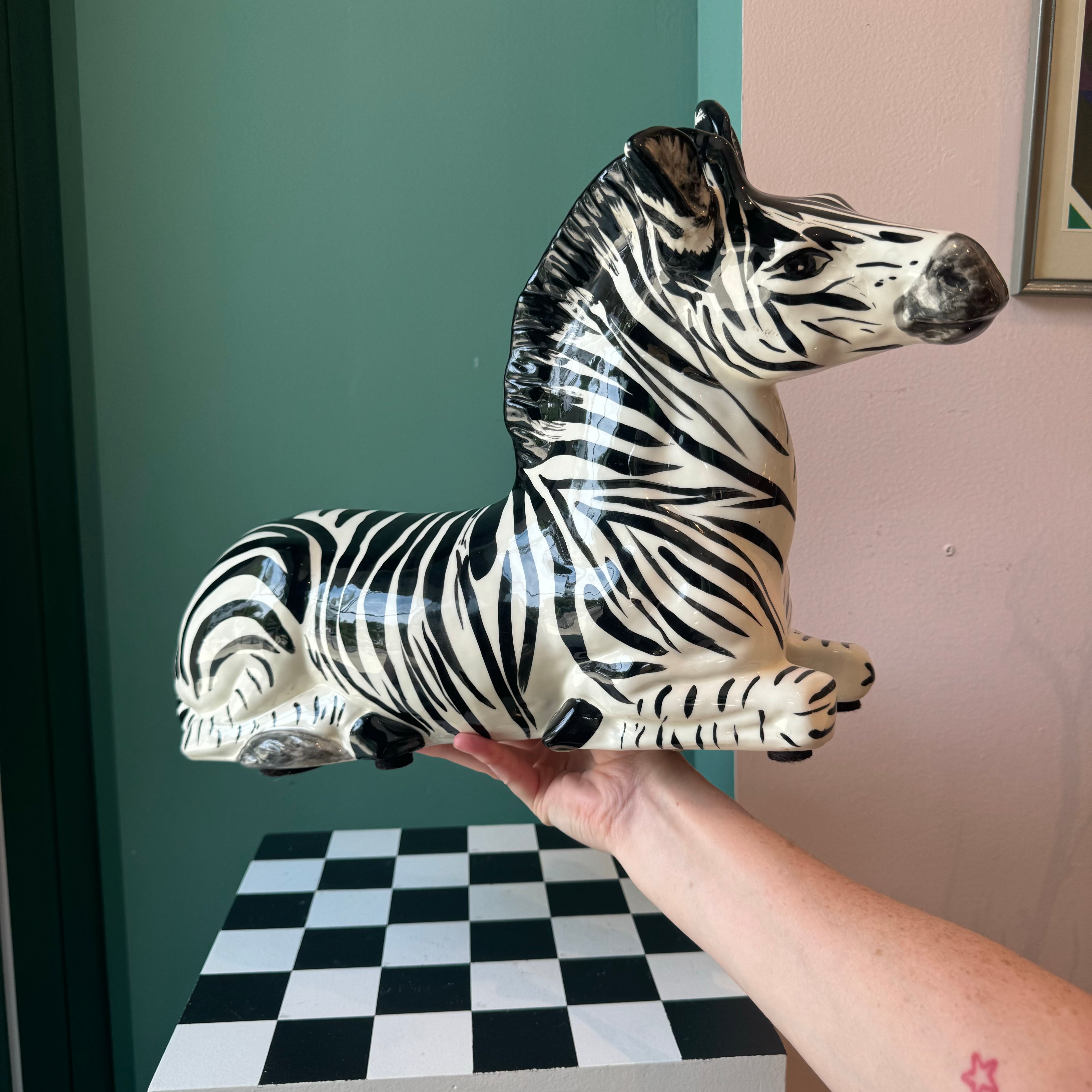 Vintage store Zebra Sculpture, 6” x 6”