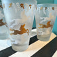 Set of 4 Vintage Frosted Cavalcade Horses Drinking Glasses