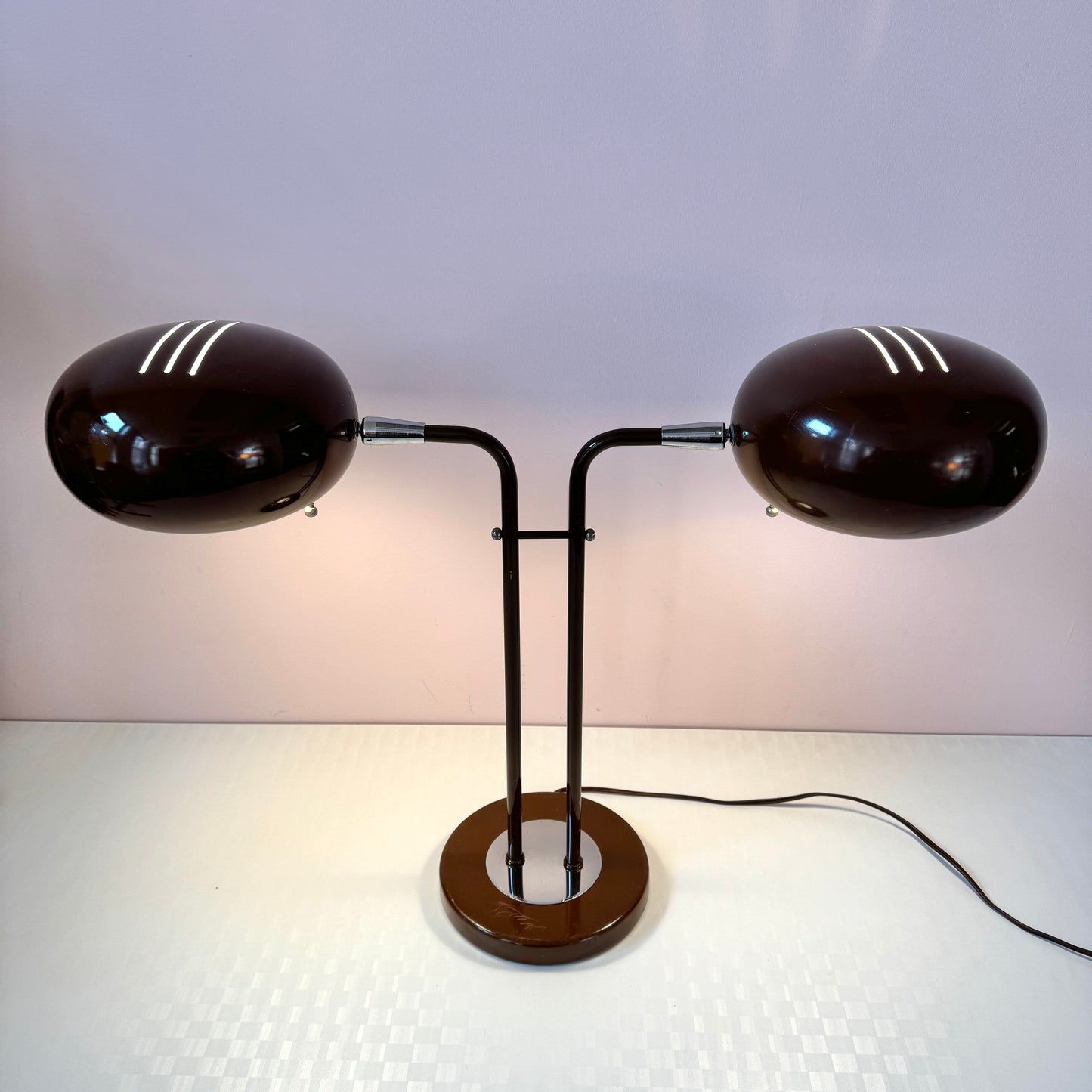 Mid Century Gerald Thurston Style Double Desk Lamp